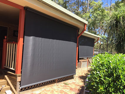 Outdoor track blinds
